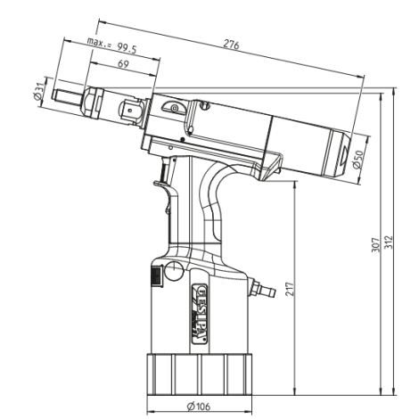 Nitownica pneumatyczno-hydrauliczna do nitonakrętek M4-M8 Firefox 2 Gesipa kod: 1458086 - 2